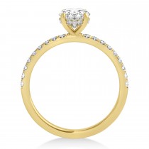 Diamond Single Row Hidden Halo Engagement Ring 14k Yellow Gold (0.25ct)