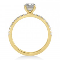 Emerald Lab Grown Diamond Single Row Hidden Halo Engagement Ring 14k Yellow Gold (1.31ct)