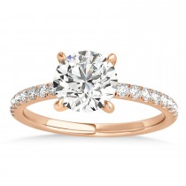 Round Lab Grown Diamond Single Row Hidden Halo Engagement Ring 14k Rose Gold (1.25ct)