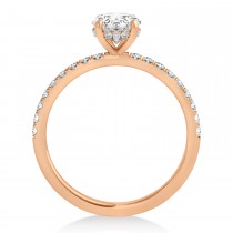Round Lab Grown Diamond Single Row Hidden Halo Engagement Ring 18k Rose Gold (1.25ct)