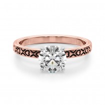 Vintage Style Heart Engagement Ring 18K Rose Gold