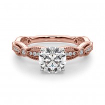 Antique Style Diamond Engagement Ring 14K Rose Gold (0.20ct)