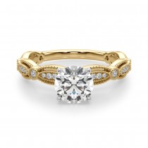 Antique Style Diamond Engagement Ring 18K Yellow Gold (0.20ct)