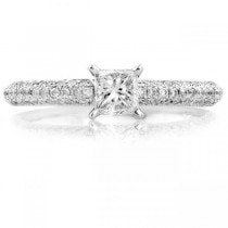 Solitaire Princess Cut Diamond Engagement Ring 14K White Gold (0.50ct)