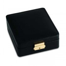 Pebble Grained Leather Ring or Earring Jewelry Box w/ 15 Compartments