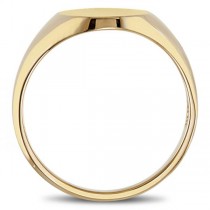 Men's Oval Shaped Signet Ring Engravable 14k Yellow Gold 10x8mm