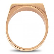 Men's Signet Ring Rectangular Shaped, Engravable in 14k Rose Gold
