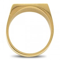 Men's Signet Ring Rectangular Shaped, Engravable in 14k Yellow Gold