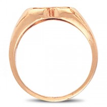 Women's Heart Shaped Signet Ring, Engravable, in Polished 14k Rose Gold