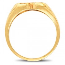 Women's Heart Shaped Signet Ring, Engravable, Polished 14k Yellow Gold