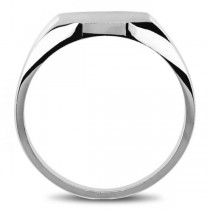 Customizable Signet Ring w/ Octagon Shape Top 14k White Gold 11x9mm