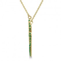 Tsavorite Clover Necklace 14K Yellow Gold Pendant Necklace 1.04ctw