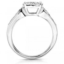 Round Cluster Diamond Engagement Ring in 14K White Gold (0.70ct)