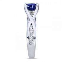 Blue Sapphire & Diamond 3-Piece Bridal Set in 14k White Gold (1.95ct)