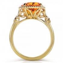 Citrine Gemstone Ring 14k Yellow Gold Over Sterling Silver 4.00ct