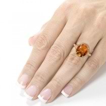 Citrine Gemstone Ring 14k Yellow Gold Over Sterling Silver 4.00ct