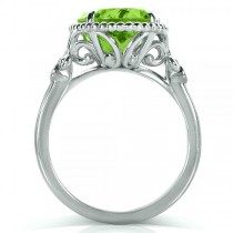 Oval Cut Peridot Gemstone Cocktail Ring 14k Gold Over Silver 4.80ct