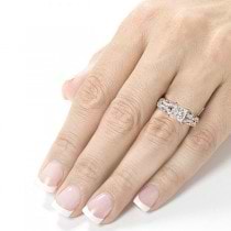 Vintage Style Diamond Engagement Ring w/ Euro Shank 14k W. Gold 1.17ct