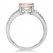 Diamond & Rose Morganite Accented Ring 14k White Gold (0.90ct)