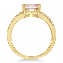 Diamond & Rose Morganite Accented Ring 14k Yellow Gold (0.90ct)