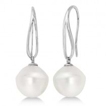 Circle' South Sea Cultured Paspaley Pearl Earrings 14K White Gold (12mm)
