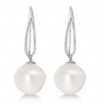 Circle' South Sea Cultured Paspaley Pearl Earrings 14K White Gold (12mm)