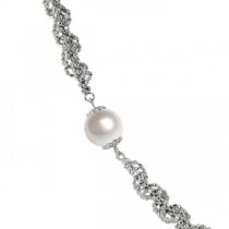 Cultured Freshwater Pearl Bracelet Sterling Silver Lace Links 8-8.5mm