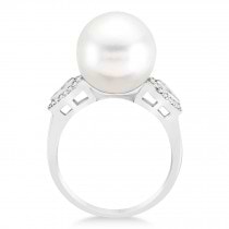 South Sea Pearl & Diamond Ring 14k White Gold (12.00mm)