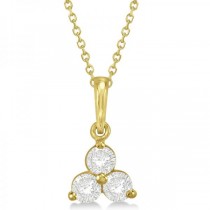 Diamond Three Stone Pendant Necklace in 14k Yellow Gold (0.33ct)