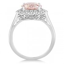 Morganite Engagement Ring Diamond Accents 14k White Gold 2.78ct