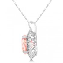 Morganite Pendant Necklace Diamond Accents 14k White Gold (2.78ct)