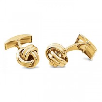 Men's Love Knots Cufflinks in Solid 14k Yellow Gold