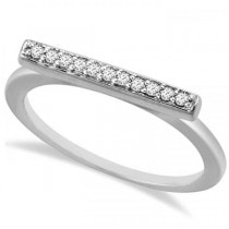 Women's Fashion Bar Ring with Diamonds 14k White Gold (0.10ct)
