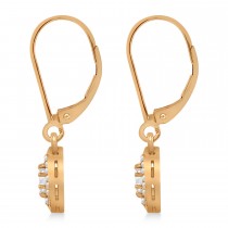 Moissanite & Diamond Leverback Floral Earrings 14k Rose Gold (0.64 ctw)