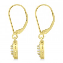Moissanite & Diamond Leverback Floral Earrings 14k Yellow Gold (0.64 ctw)