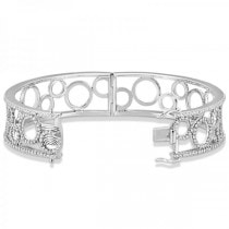 Luxury Diamond Bangle Bridal Bracelet 14k White Gold (6.88ct)
