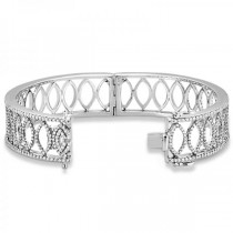 Luxury Diamond Bangle Bridal Bracelet 14k White Gold (5.25ct)