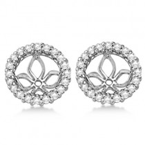 Diamond Earring Jackets for Pearl Studs 14K White Gold (0.63ct)