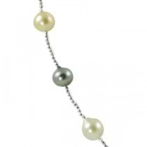 Multicolored Freshwater & Tahitian Pearl Necklace 14K White Gold 8.9mm