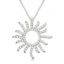 Diamond Sunburst Necklace in 14k White Gold (0.40ct)