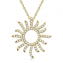 Diamond Sunburst Necklace in 14k Yellow Gold (0.40ct)