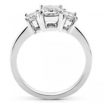 3-Stone Princess Cut Diamond Promise Ring 14k White Gold 1.05ct
