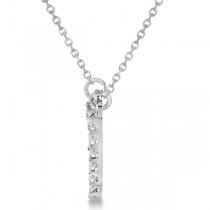 Diamond Horseshoe Pendant Necklace Platinum 0.10ct