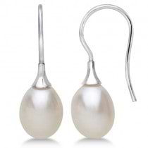Freshwater Cultured Pearl Drop Earrings in 14K White Gold (8-8.5mm)