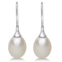 Freshwater Cultured Pearl Drop Earrings in 14K White Gold (8-8.5mm)