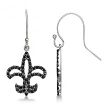 Gemstone Fleur-De-Lis Spinel Drop Earrings in Sterling Silver 0.94ctw