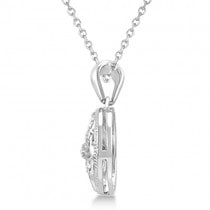Circle Antique Diamond Pendant Necklace Sterling Silver (0.05ct)