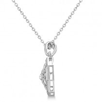 Antique Designer Diamond Pendant Necklace Sterling Silver (0.02ct)
