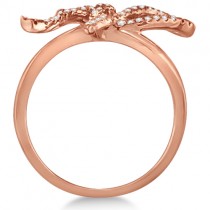 Diamond Bow Tie Ring in 14K Rose Gold (pink)  0.25ctw