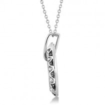 Black & White Diamond Pear Shaped Necklace in 14K White Gold 0.50ctw